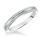 Artcarved Bridal Mounted with Side Stones Contemporary Diamond Wedding Band Blake 14K White Gold