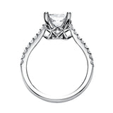 Artcarved Bridal Mounted with CZ Center Classic Engagement Ring Robyn 14K White Gold