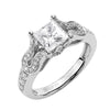 Artcarved Bridal Mounted with CZ Center Vintage Engagement Ring Candance 14K White Gold