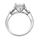 Artcarved Bridal Semi-Mounted with Side Stones Vintage Engagement Ring Candance 14K White Gold