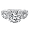 Artcarved Bridal Mounted with CZ Center Contemporary Halo Engagement Ring Mindy 14K White Gold