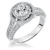 Artcarved Bridal Mounted with CZ Center Contemporary Halo Engagement Ring Sharon 14K White Gold