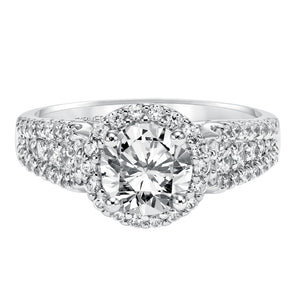 Artcarved Bridal Mounted with CZ Center Classic Engagement Ring Krista 14K White Gold