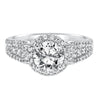 Artcarved Bridal Mounted with CZ Center Classic Engagement Ring Krista 14K White Gold