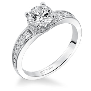 Artcarved Bridal Mounted with CZ Center Classic Engagement Ring Norah 14K White Gold