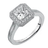 Artcarved Bridal Mounted with CZ Center Vintage Halo Engagement Ring Gracyn 14K White Gold