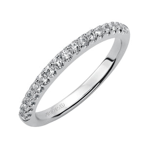 Artcarved Bridal Mounted with Side Stones Classic Diamond Wedding Band Francine 14K White Gold