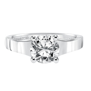 Artcarved Bridal Mounted with CZ Center Contemporary Engagement Ring Shania 14K White Gold