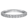 Artcarved Bridal Mounted with Side Stones Contemporary Diamond Wedding Band Libby 14K White Gold