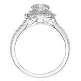 Artcarved Bridal Mounted with CZ Center Classic Halo Engagement Ring Sandy 14K White Gold