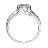 Artcarved Bridal Unmounted No Stones Contemporary Bezel Solitaire Engagement Ring April 14K White Gold