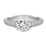 Artcarved Bridal Mounted with CZ Center Contemporary Engagement Ring Brandy 14K White Gold