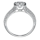 Artcarved Bridal Mounted with CZ Center Contemporary Engagement Ring Brandy 14K White Gold