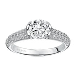 Artcarved Bridal Mounted with CZ Center Contemporary Engagement Ring Brandy 14K White Gold