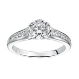 Artcarved Bridal Mounted with CZ Center Contemporary Bezel Diamond Engagement Ring Carina 14K White Gold