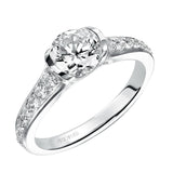 Artcarved Bridal Mounted with CZ Center Contemporary Bezel Diamond Engagement Ring Brynn 14K White Gold