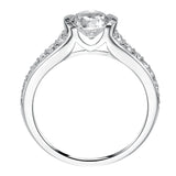 Artcarved Bridal Semi-Mounted with Side Stones Contemporary Bezel Diamond Engagement Ring Brynn 14K White Gold