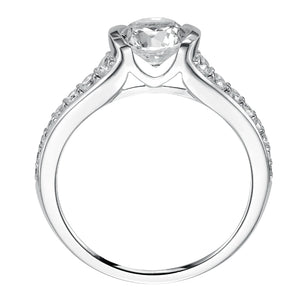 Artcarved Bridal Semi-Mounted with Side Stones Contemporary Bezel Diamond Engagement Ring Brynn 14K White Gold