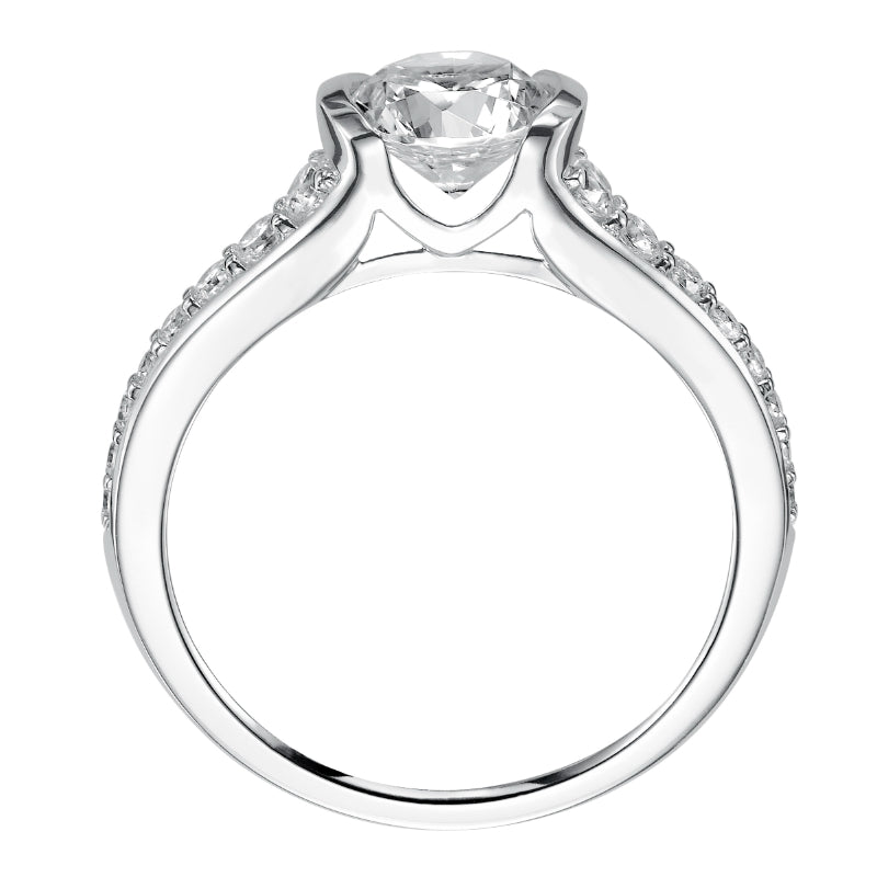 Artcarved Bridal Mounted with CZ Center Contemporary Bezel Diamond Engagement Ring Brynn 14K White Gold