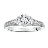 Artcarved Bridal Mounted with CZ Center Contemporary Bezel Diamond Engagement Ring Brynn 14K White Gold