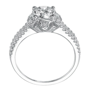 Artcarved Bridal Mounted with CZ Center Contemporary Halo Engagement Ring Camille 14K White Gold