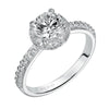 Artcarved Bridal Mounted with CZ Center Contemporary Halo Engagement Ring Ellen 14K White Gold