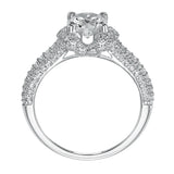 Artcarved Bridal Semi-Mounted with Side Stones Contemporary Engagement Ring Jillian 14K White Gold