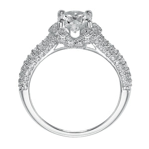 Artcarved Bridal Semi-Mounted with Side Stones Contemporary Engagement Ring Jillian 14K White Gold