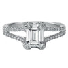 Artcarved Bridal Mounted with CZ Center Classic Engagement Ring Lacey 14K White Gold