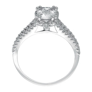 Artcarved Bridal Mounted with CZ Center Classic Engagement Ring Lacey 14K White Gold