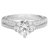 Artcarved Bridal Mounted with CZ Center Classic Engagement Ring Lynn 14K White Gold