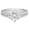 Artcarved Bridal Mounted with CZ Center Classic Engagement Ring Lynn 14K White Gold