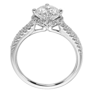 Artcarved Bridal Semi-Mounted with Side Stones Classic Engagement Ring Lynn 14K White Gold