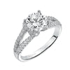 Artcarved Bridal Mounted with CZ Center Classic Engagement Ring Marilyn 14K White Gold