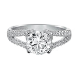 Artcarved Bridal Mounted with CZ Center Classic Engagement Ring Marilyn 14K White Gold