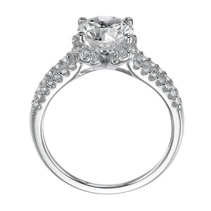 Artcarved Bridal Semi-Mounted with Side Stones Classic Engagement Ring Marilyn 14K White Gold