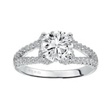 Artcarved Bridal Semi-Mounted with Side Stones Classic Engagement Ring Marilyn 14K White Gold