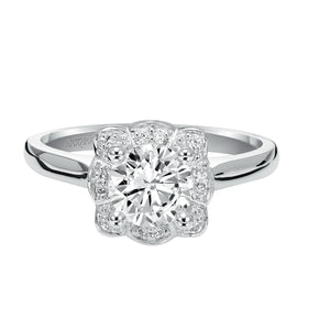 Artcarved Bridal Mounted with CZ Center Contemporary Halo Engagement Ring Marissa 14K White Gold