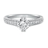 Artcarved Bridal Semi-Mounted with Side Stones Vintage Engagement Ring Misha 14K White Gold