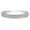 Artcarved Bridal Mounted with Side Stones Vintage Diamond Wedding Band Misha 14K White Gold