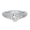 Artcarved Bridal Semi-Mounted with Side Stones Vintage Engagement Ring Agnes 14K White Gold