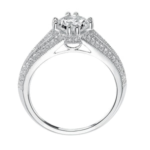 Artcarved Bridal Mounted with CZ Center Vintage Engagement Ring Agnes 14K White Gold