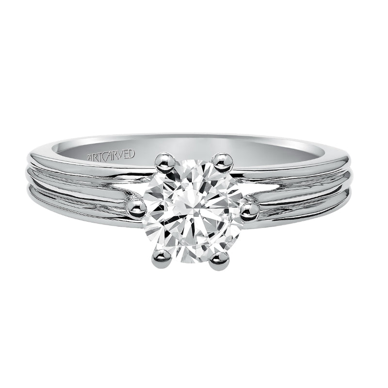 Artcarved Bridal Mounted with CZ Center Classic Solitaire Engagement Ring Shana 14K White Gold