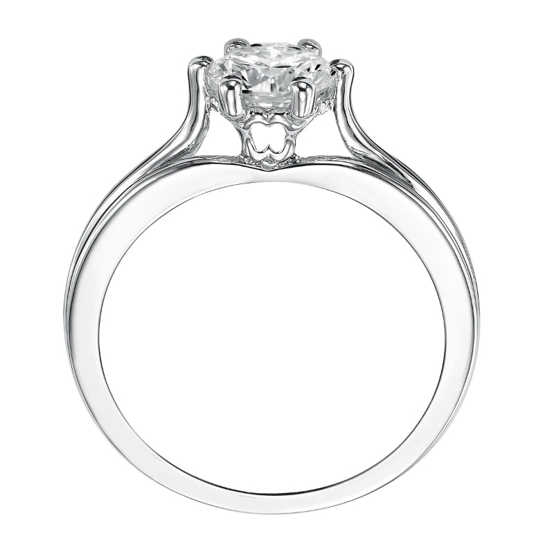 Artcarved Bridal Unmounted No Stones Classic Solitaire Engagement Ring Shana 14K White Gold