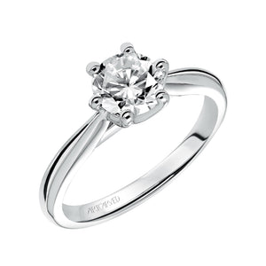 Artcarved Bridal Mounted with CZ Center Classic Solitaire Engagement Ring Abigail 14K White Gold