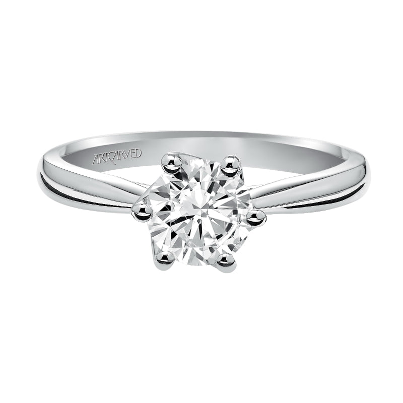 Artcarved Bridal Unmounted No Stones Classic Solitaire Engagement Ring Abigail 14K White Gold