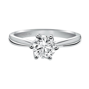 Artcarved Bridal Mounted with CZ Center Classic Solitaire Engagement Ring Abigail 14K White Gold