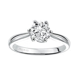 Artcarved Bridal Mounted with CZ Center Classic Solitaire Engagement Ring Abigail 14K White Gold