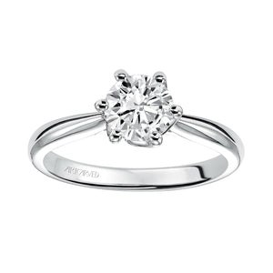 Artcarved Bridal Unmounted No Stones Classic Solitaire Engagement Ring Abigail 14K White Gold