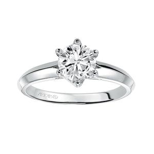 Artcarved Bridal Unmounted No Stones Classic Solitaire Engagement Ring Stacy 14K White Gold